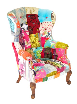 Button King Patchwork Wing Chair